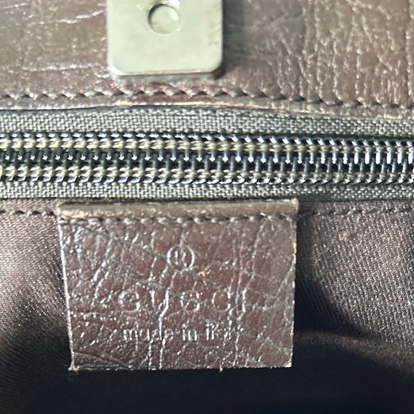 Gucci GG Supreme Canvas Tote Brown Monogram Shoulder Bag Top Handles - Picture 6 of 8